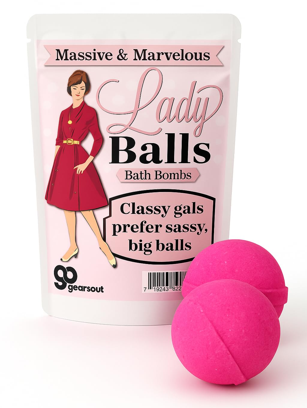 Amazon.com : Lady Balls Bath Bombs - Massive XL 2 Pack Pink